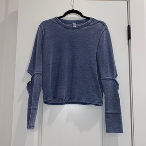 blue cutout sweatshirt